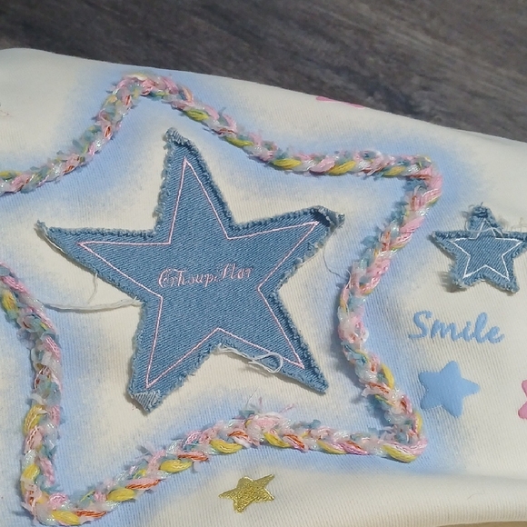 Cream Star Patch Hoodie, Pre-owned Excellent Conditions, Sz XL $37 - Picture 5 of 8